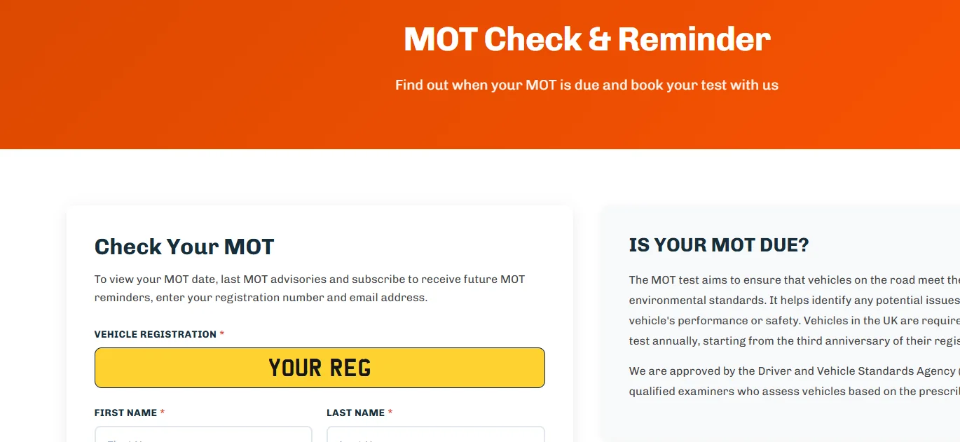 Check Your MOT Date in Seconds (and Get a Free Email Reminder)